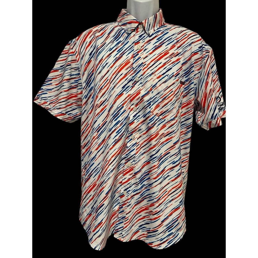 RSVLTS Mens Shirt Dare Mighty Things‎ Button Shirt Red/White/Blue Pattern L - Picture 4 of 9